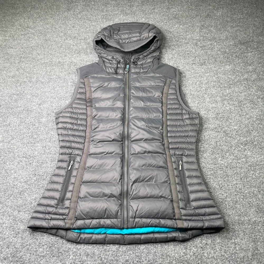 KUHL Spyfire Hooded Vest Women's Medium Gray Down Puffer